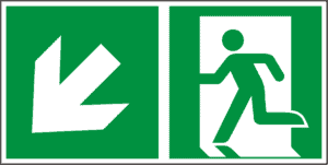 Rettungswegschild links abwärts (AS-N14156)-image