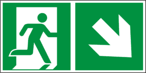 Rettungswegschild rechts abwärts (AS-N14206)-image