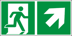 Rettungswegschild rechts aufwärts (AS-N14306)-image